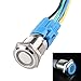 Produktbild Mintice KFZ Boot Engel Auge Kippschalter Druckschalter Schalter Drucktaster Druckknopf 16mm 12V 3A Blau LED Licht Metall Steckdose Stecker Draht