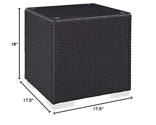 Modway Convene Espresso Wicker Outdoor Side Table #TOP22
