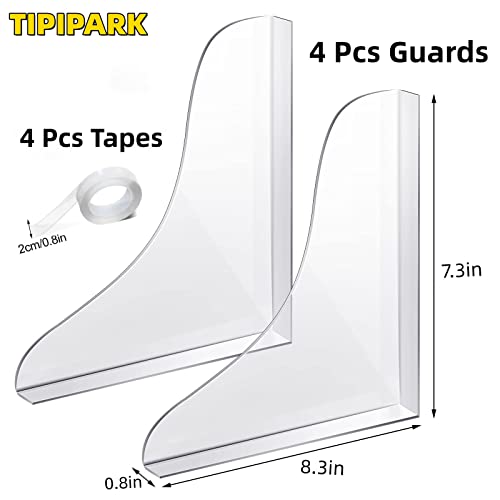 Tipipark 4 Pieces Shower Splash Guard - 4 Tapes Shower Corner Water Guard To Keep Water In Shower Tub Splash Guard With Adhesive Tape For Bathtub Bath Tub Corner #TOP1