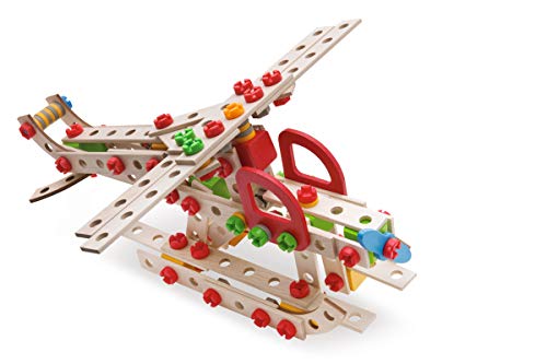 Eichhorn 100039048 - Hubschrauber 225-teilig Holz-Konstruktions-Set, 5 verschiedene Modelvarianten baubar – Bild 5