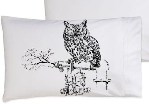Black Steam Punk Owl Pillowcase (1 Case)