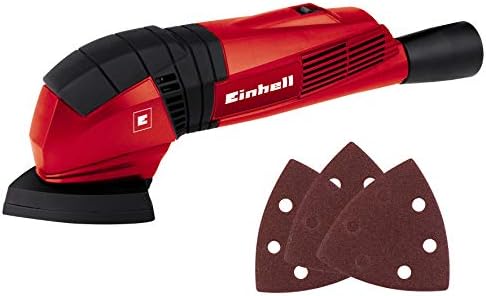 Einhell TC-DS 19 190 W Detail Sander | 190W Triangular Orbital Sander For Wood With Dust Extraction | Finishing Delta Sander With 3 x Sanding Sheets