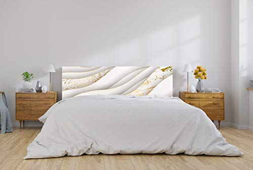Oedim Cabecero Cama PVC Patrón Dorado y Blanco 135x60cm | Disponible en Varias Medidas | Cabecero Ligero, Elegante, Resistente y Económico
