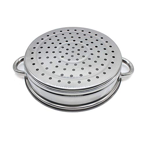 ANSNOW 27.3 cm 3 Tier Steamer Stainless Steel Steam Cooker with Glass Lid, Stackable, Suitable for Gas, Electric and Full Hobs - Image 8