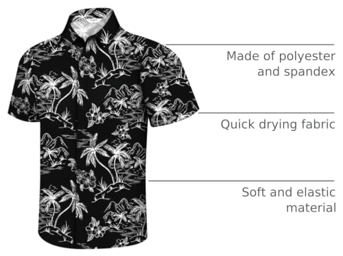 Image of Hawaiian Shirt for Men Tropical Shirts Summer Beach Button Down Short Sleeve Luau Aloha Floral Cruise Vacation Outfit 2026