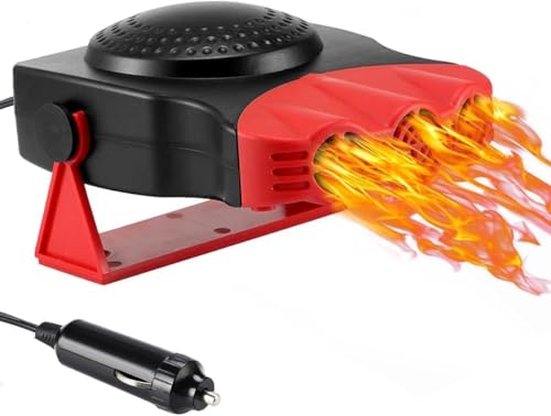 Leaflai 2025 12V Car Heater, 2 in 1 New 150W Plug in Cigarette Lighter Fast Heating Defrost Defogger Demister Heat Cooling Fan Auto Dryer Windshield Defroster (AA)