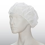 Farben: Weiß 100 Stück Baretthauben, weiß, Größe 58 cm (XL), aus PP-Vlies, im Polybeutel, (Schwesternhauben Kopfhauben Hygiene Vlieshauben Einmalhauben Baretthauben) - Marke BICAP