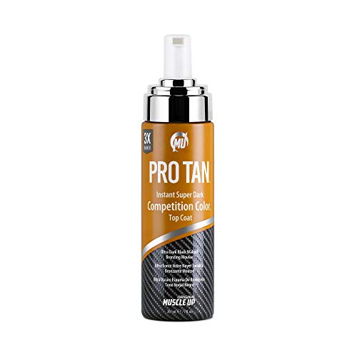 Pro Tan, Instant Super Dark Competition Color, Top Coat, Mousse, Ultra Dark Walnut Tone, Formerly Body Builder Bronze, 7 oz.
