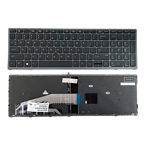 gazechimp Laptop Substituição EUA Inglês Teclado Retroiluminado para HP Zbook 15 17 G3 848311-001 PK