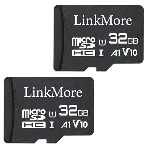 Image of LinkMore XV11 32GB (2 Pack) MicroSD Flash Memory Card, Micro SDHC Card, A1, UHS-I, U1, V10, Class 10 Compatible, Read Speed Up to 90 MB /s, SD Adapter Included