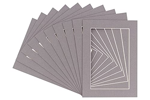 16x20 Mat for 20x24 Frame - Precut Acid-Free Charcoal Photo Matte Board, Premium Matboard for Family Photos, Show Kits, Art, Picture Framing - Pack of 10