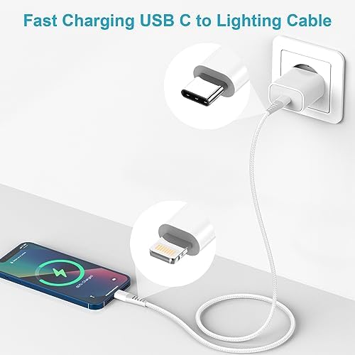 USB C Lightning Kabel 1M 2Pack [Apple MFi Zertifiziert], Nylon iPhone Ladekabel USB C Lightning Ladekabel iPhone Schnellladekabel iPhone USB C Kabel für iPhone 14 Pro Max 13 12 Mini 11 XS XR 8 Plus SE