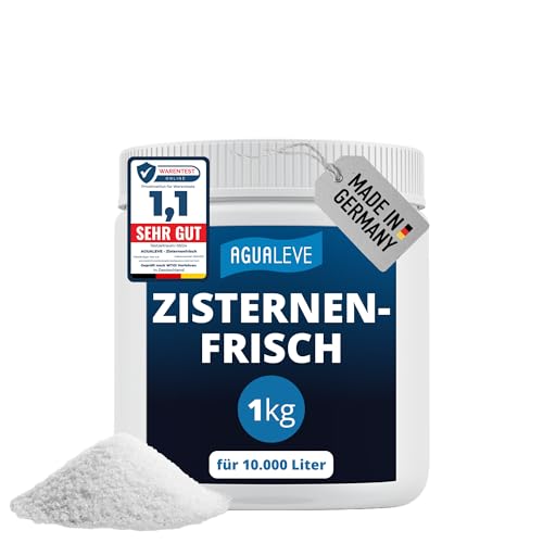 AGUALEVE Zisternenfrisch 1kg *NEU* | hält Regenwasser frisch & rein zum Gießen geeignet | für alle Zisternen & Regenwassertonnen | Made in Germany | für 10.000 Liter Regenwasser | Note 1 1