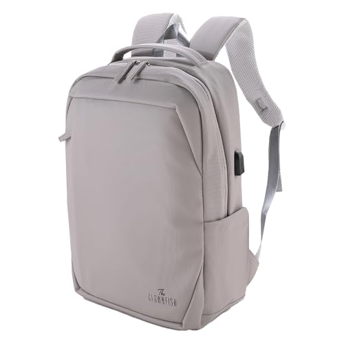 Image of THE CLOWNFISH Waypoint Series Travel Backpack | PU+Polyester | Office Bags For Men, Bags For Women Office Use Travel Bag For Men Travel Backpack | With USB Port on the side | 15L Capacity | Grey