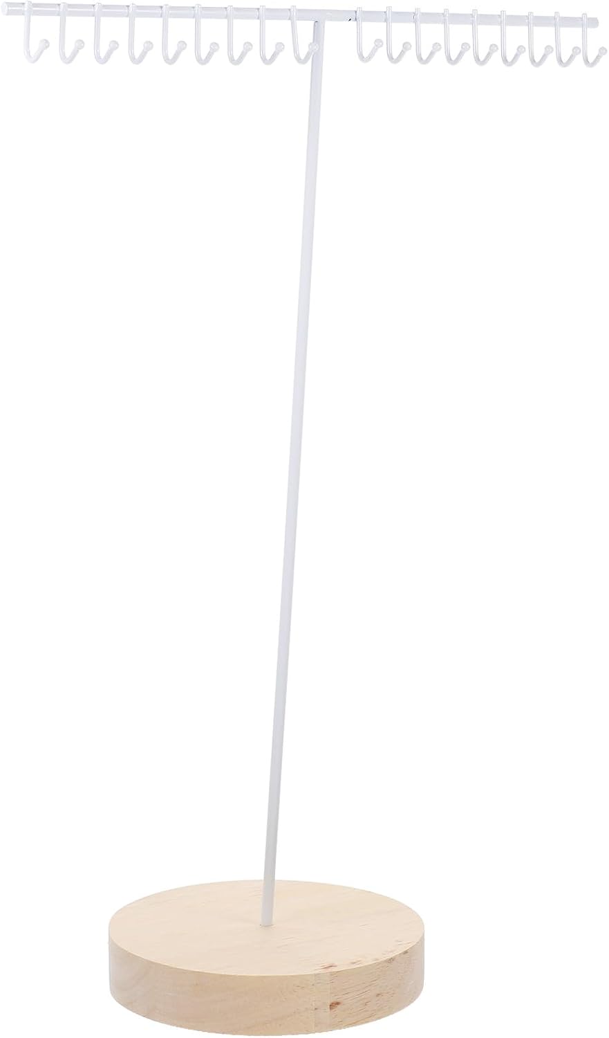 Xmas Jewelry Display Rack Necklace Holder with Hook White Iron