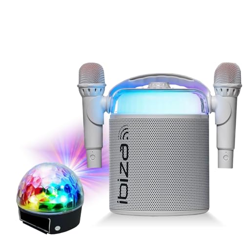 Ibiza Sound - Pack Karaoké Enceinte Bluetooth sur Batterie Ibiza KARAHOME-WH 120W USB SD 2 micros - Effet Lumière Astro LED RGB Party-ASTRO6