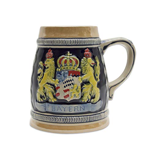 0.65 Liter | OktoberfestHaus Collectible Beer Steins German Bayern Lions Coat Of Arms Beer Mugs for Men Engraved Stein Jarras de Cerveza and Jarra Stein