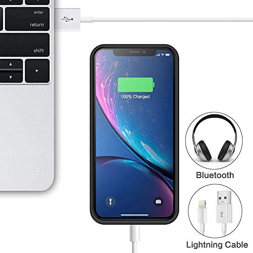 Qtshine Battery Case For Iphone Xr, Newest [6800Mah] Protective Portable Charging Case Rechargeable Extended Battery Pack Charger Case For Apple Iphone Xr(6.1Inch) Backup Power Bank Cover - Black #TOP5