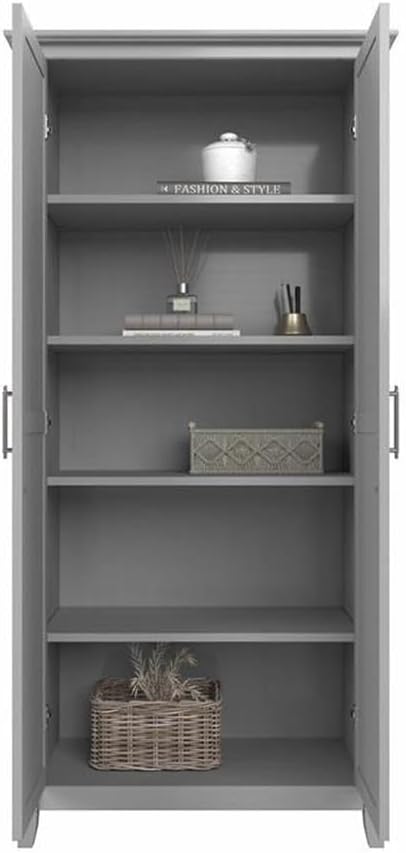 Bush Home Key West Kitchen Pantry Cabinet in Cape Cod Gray