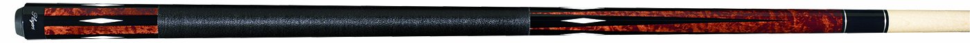 Players G-3350 Graphic Antique-Stained Birds-Eye Maple with White Poly Diamonds and Skinny Black Points Cue, 20.5-Ounce