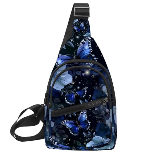 Sac à dos à bandoulière bleu foncé polyvalent pour homme et femme, taille unique