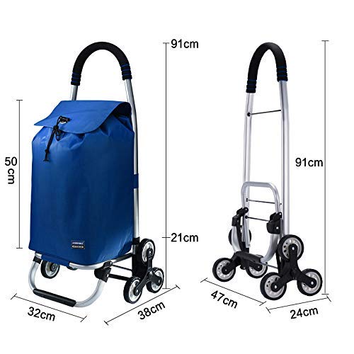 Einkaufstrolley für Lebensmittel, leicht, zusammenklappbar, mit Drehrollen, wasserdichter Handwagen-Griff, verstellbar… – Bild 5