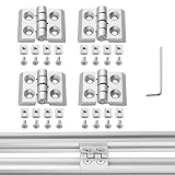 JiGiU 4pcs Scharnier M4 für 2020 Aluprofil Schlitz 6mm Tür Klappscharnier Zinklegierung Flexibler Scharnier inkl. Nutenstein Mutter, Schrauben, Aluminiumprofil-Scharnier Drehband für DIY 3D-Drucker