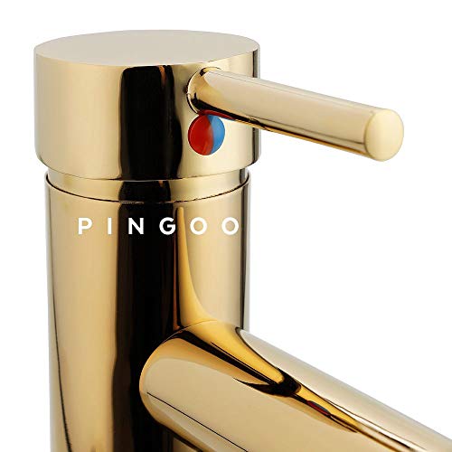 Pingoo.Casa, Torneira para Banheiro, Misturador Monocomando, Baixa Xingu, Dourado