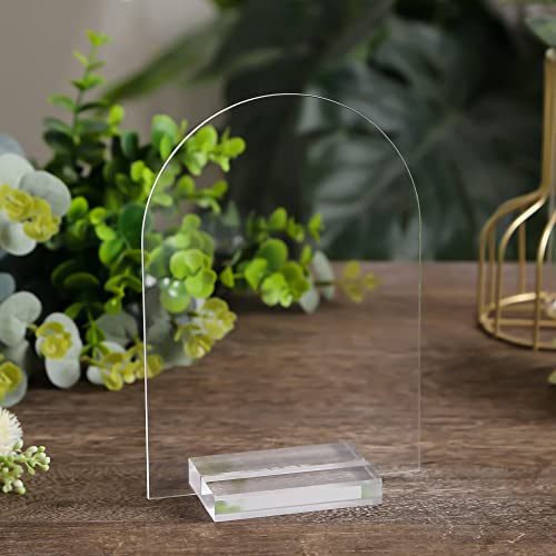 Uniqooo 3" Clear Acrylic Stand |3Mm Slot Wedding Sign Holders, Perfect For Wedding, Table Number, Exhibition, Office, Restaurant, Business, 10 Count #TOP1