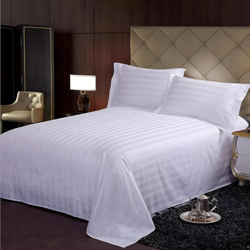 Image of Pure Cotton Hotel Bedsheet 90 x 100 Inches | Double Bed Bedsheet | Soft, Breathable & Skin Friendly Cotton Bed Sheet |Flat Sheet for Home, Hotel, Guest House & Bedroom | Durable & Easy Care