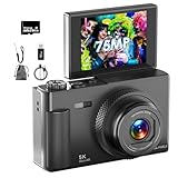 Digitalkamera, 5 K, 75 MP, Kinderkamera, 18-facher Zoom, seitlicher Klappbildschirm mit 2,8 Zoll, Digitalkamera für Kinder, Erwachsene, Anfänger