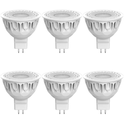 Yuusei MR16 LED Bulbs Warm White 2700K 5W (50W Halogen LED Light Bulb Equivalent), No Flickering, Energy Saving GU5.3 Spot lights Bulbs for Ceiling Home Lighting, Pack of 6