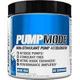 PumpMode Nitric Oxide Supplement - Nitric Oxide Booster Pump Pre Workout Powder with Glycerol and Betaine for Muscle Recovery Growth and Endurance - Stim Free Pre Workout Drink (Blue Raz)