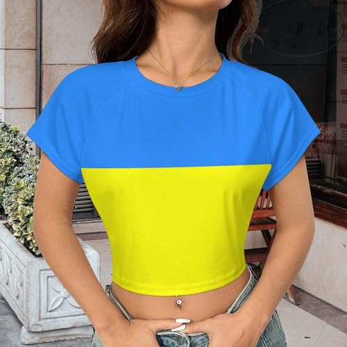Flag Girls Crop Tops Short Sleeve T-Shirts for Teenagers Crew Neck Basic Tee2