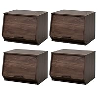 Amazon｜[山善] 収納ボックス フタ付き 【2個セット】 幅40×奥行34×高