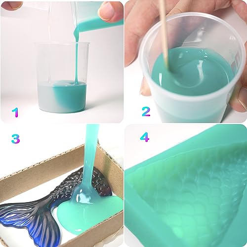 Bbdino Super Elastic Silicone Mold Making Kit, Mold Making Silicone Rubber N.w. 21.16 Oz, Liquid Silicone For Mold Making, Ideal For Casting 3D Silicone Molds| Food Molds 1:1 By Volume, Jade Green #TOP4