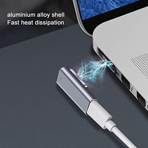 Bewinner Type-C to Magnetic Adapter T-Tip Adapter, USB C 5A 18.5-20V PD Fast Charging Converter Connector for OS X Laptop, T-Head Magnetic Suction