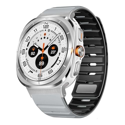 Bracelet Samsung Galaxy Watch Ultra 47mm en silicone souple anti-irritation à fermeture aimantée