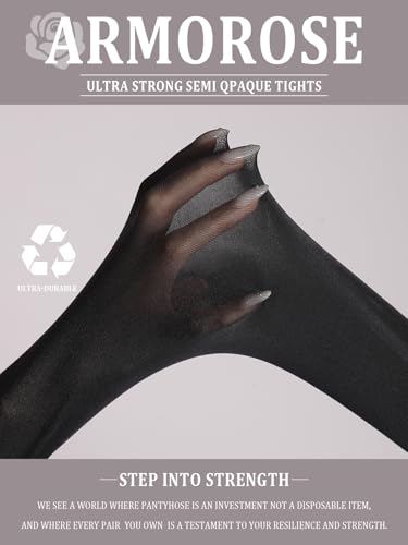 Indestructible Tights for Women, Rip Resistant Durability Tummy Control Top Pantyhose 40D Semi Sheer High Waist2