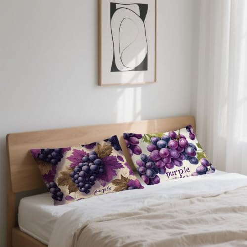 Housse coussin 40x60 cm lot de 2 violet imperméable en lin - 7