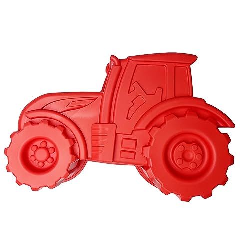 Stampo Per Torte A Forma Di Trattore In Silicone – 3D Per Feste Di Compleanno, Rosso 25.5x16.5cm
