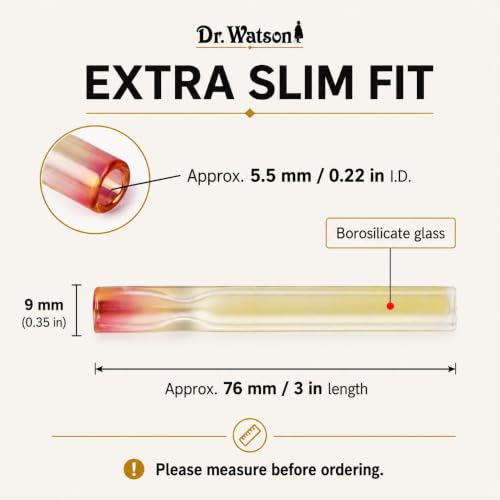 Boquilla hecha a mano Dr. Watson de cristal 7.6 cm para cigarrillos extra delgados 3