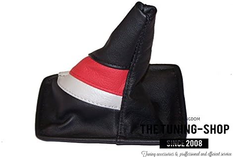 for Toyota Celica 1990-93 Shift Boot Black Genuine Leather TRD Stripes