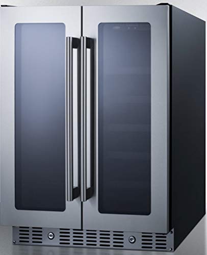 Summit Alfd24Wbv 24"" Ada Compliant Dual Zone Beverage Center With 4.6 Cu. Ft. Capacity Digital Thermostats Led Lighting And Automatic Defrost In Stainless Steel #TOP1
