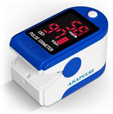 Anapulse Finger Pulse Oximeter | Digital Display | Heart Rate & Oxygen Level Readings | Batteries, Carrycase and Lanyard Included | CE Approved | NHS Supplied (ANP100)