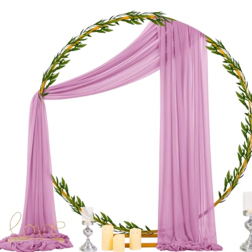 Image of Socomi Purple Sheer Wedding Arch Draping Fabric 29 inch x 20Ft 1 Panel Outdoor Curtain Drapes Extra Long for Bridal Baby Shower Ceremony Birthday Party Decor