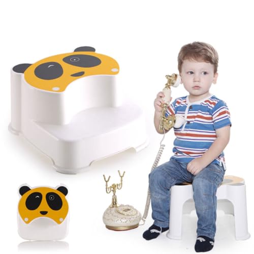 Tabouret antidérapant enfant pour lavabo plastique double couche panda - 5
