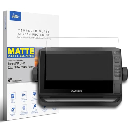 INNOSURE Tempered Glass Screen Protector for Garmin Echomap UHD 92sv 93sv 94sv 95sv 9 Inch Chartplotters Touchscreen [NOT for UHD2 9"] Anti Glare (Matte)
