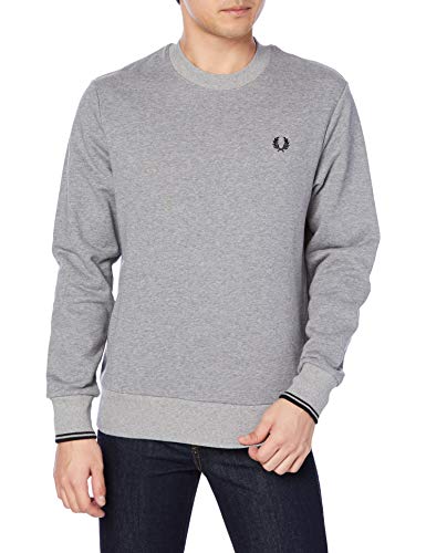 [FRED PERRY(フレッドペリー)]スウェット CREW NECK SWEATSHIRT M7535 メンズ STEEL MARL UK M (日本サイズL相当)