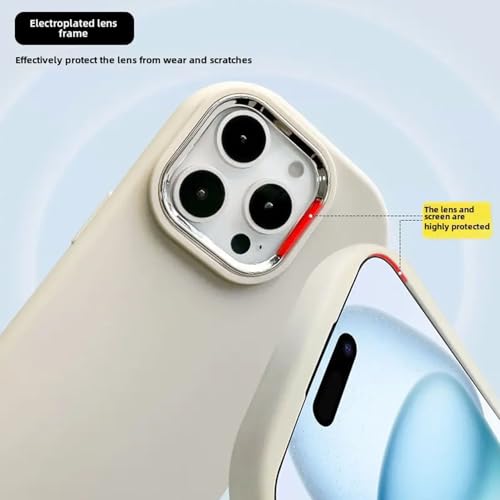 Image of KC Back Cover for Redmi Note 14 Pro 5G / 14 Pro Plus 5G - Electroplated Crome Metal Ring | Shockproof Soft Silicone | Full Camera Protection | Bumper Case (White)